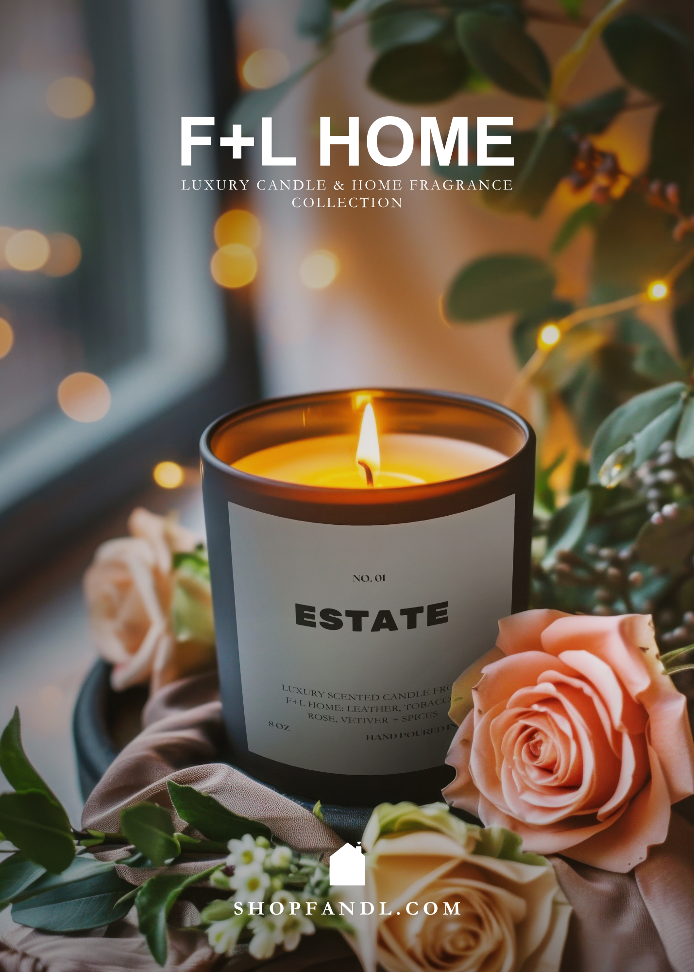 No. 01 Estate 8oz Soy Luxury Candle from F+L Home