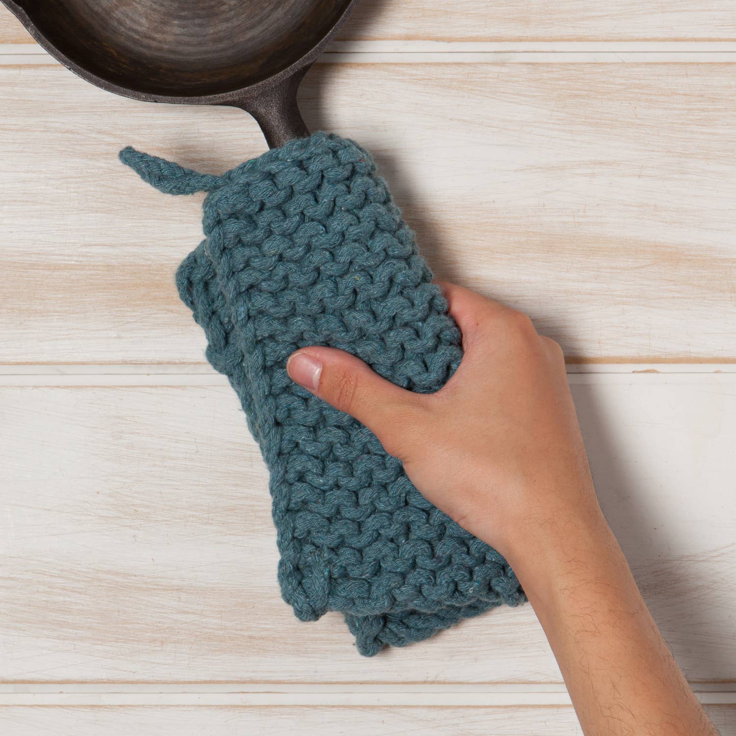 Knit Potholder - Lagoon
