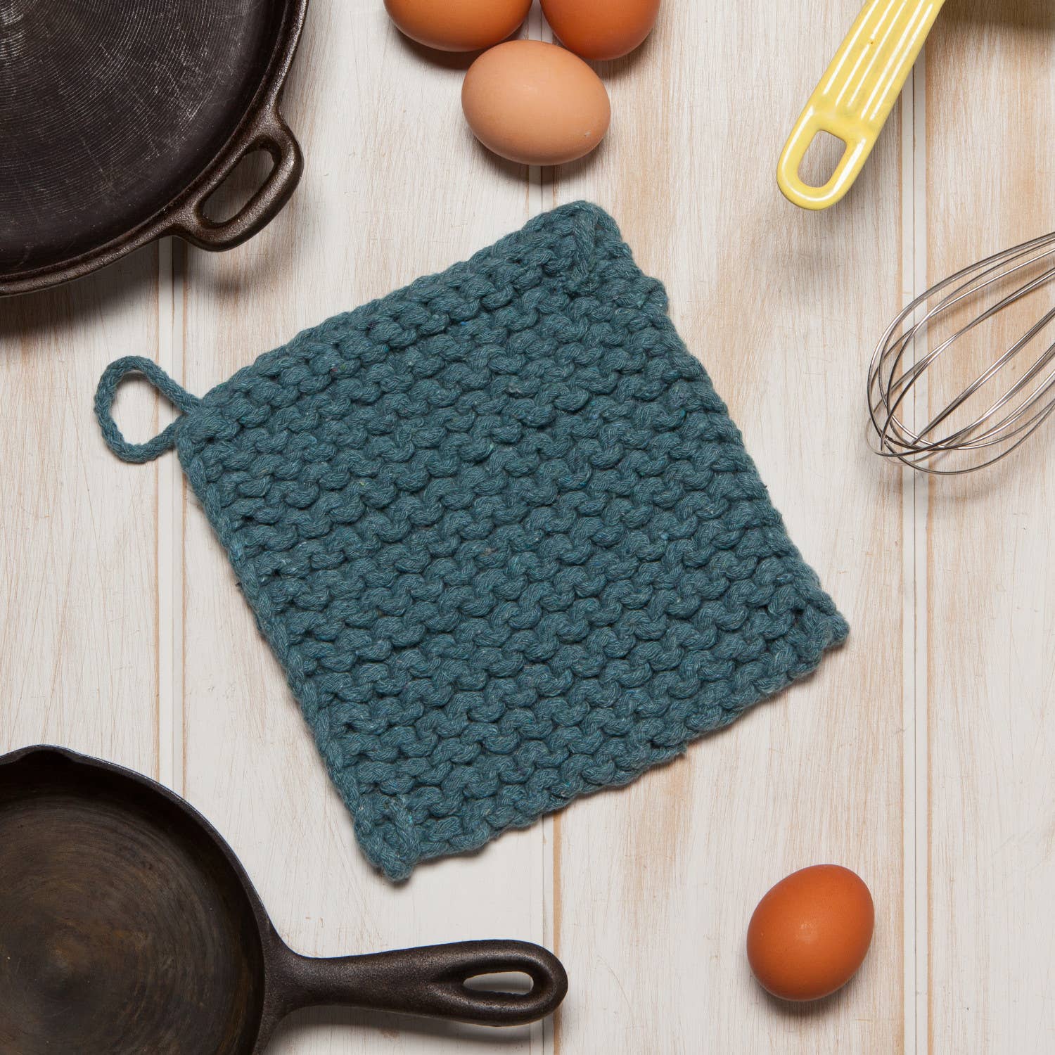 Knit Potholder - Lagoon