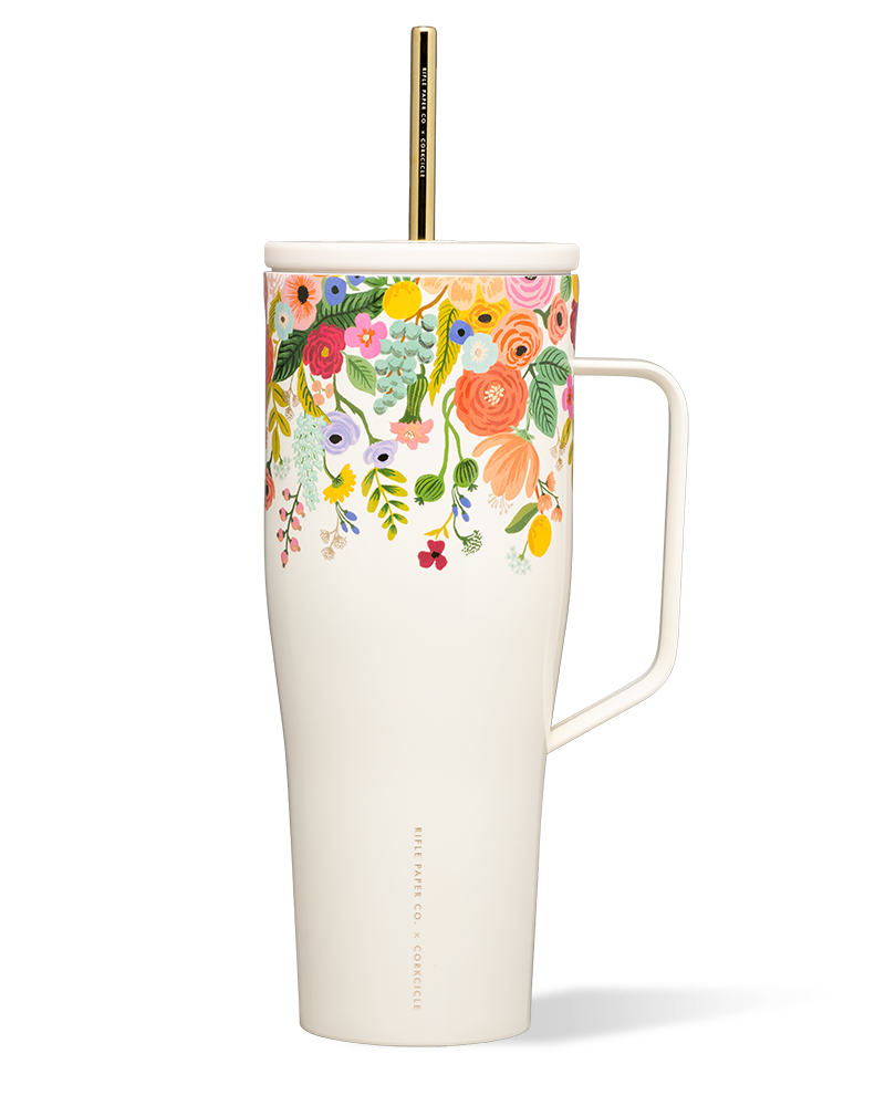 Garden Party Cream 30 oz XL Cold Cup - Rifle Paper Co. x Corkcicle