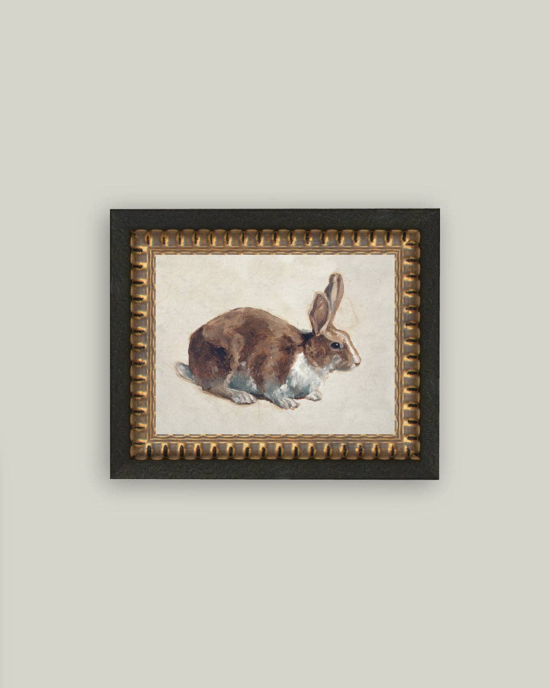 Rabbit Framed Antique Art - 7x5