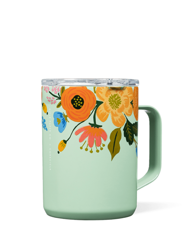Gloss Mint Lively Floral 16oz Insulated Coffee Mug – Rifle Paper Co. x Corkcicle