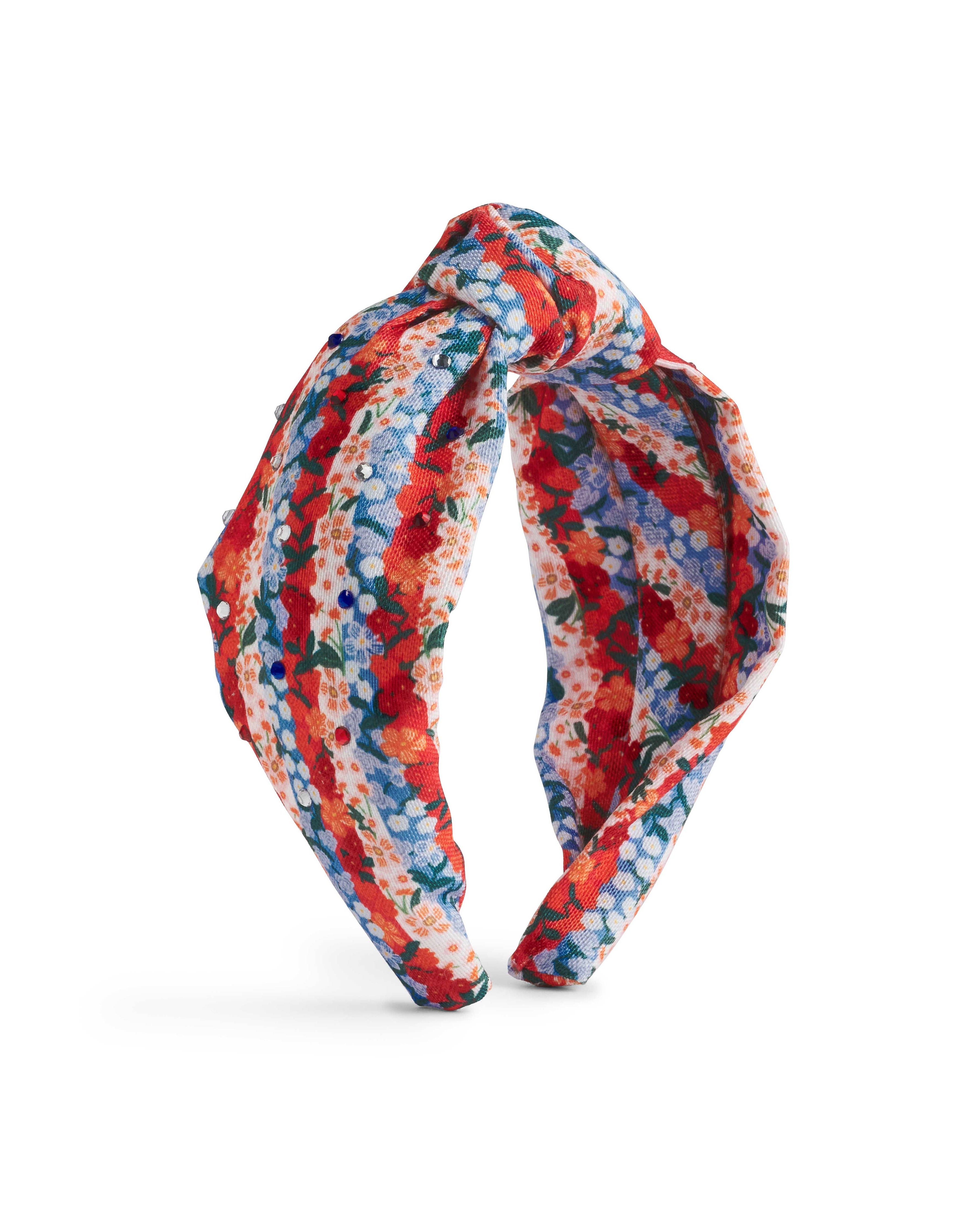 Americana Stripe Knotted Embellished Headband