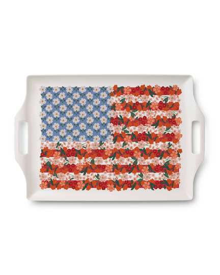 Americana Melamine Serving Platter with Handles