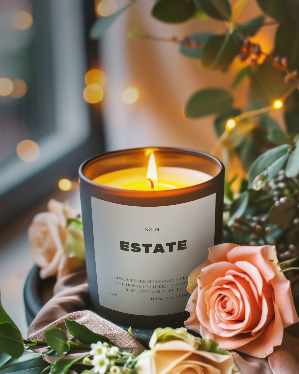 No. 01 Estate 8oz Soy Luxury Candle from F+L Home