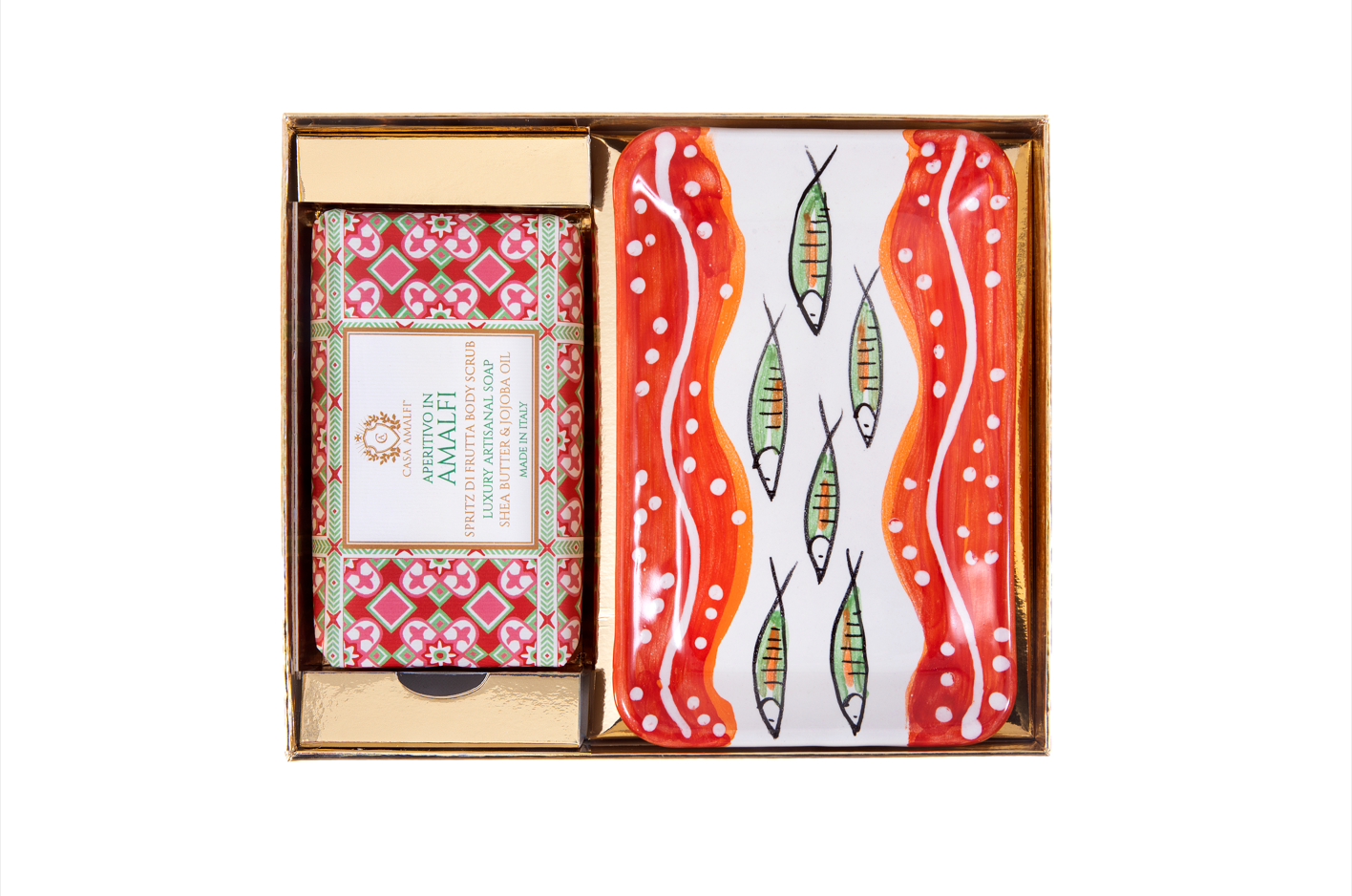 Amalfi Gift Box - Hand Painted Ceramic Soap Dish