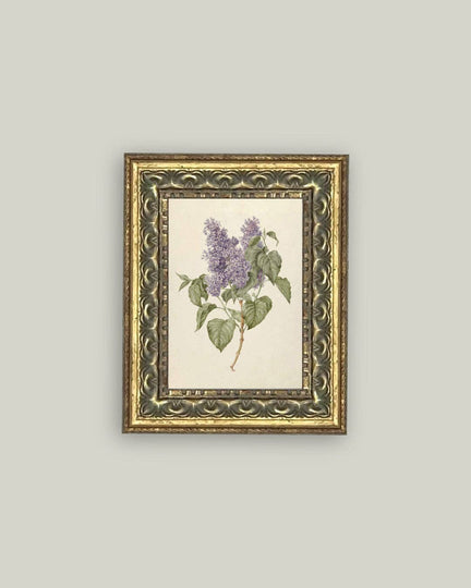 Lilac Branch Framed Antique Art - 5x7